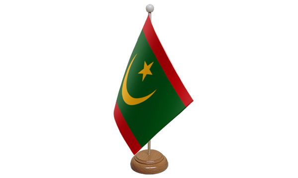 Mauritania New Small Flag with Wooden Stand